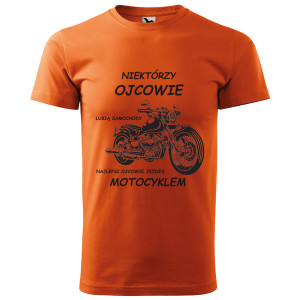 męska koszulka niektórzy ojcowie lubią samochody, najlepsi ojcowie jeżdżą motocyklem