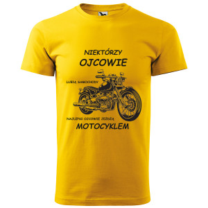 męska koszulka niektórzy ojcowie lubią samochody, najlepsi ojcowie jeżdżą motocyklem