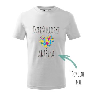 Dzień Kropki serce imię - Koszulka Dziecięca - Dzień Kropki