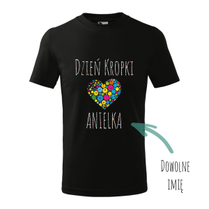 Dzień Kropki serce imię - Koszulka Dziecięca - Dzień Kropki