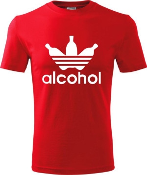 Męska koszulka - Alcohol, śmieszna i wyjątkowa. T-shirt jak znane logo ADIDAS