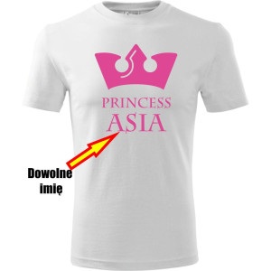 Dziecięca koszulka - Princess + Twoje imię