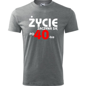 Męska koszulka - Życie zaczyna się po 40
