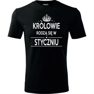 Męska koszulka - Królowie rodzą się w styczniu 02