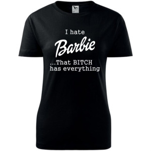 Damska koszulka taliowana - i hate barbie