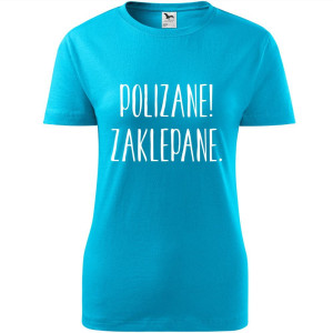 Damska koszulka taliowana - Polizane zaklepane