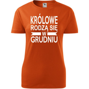 Damska koszulka taliowana - Królowe rodzą się w grudniu 01