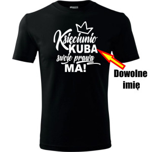 Męska koszulka - Księciunio + dowolne imię - t-shirt na prezent