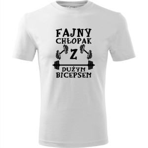Męska koszulka - Fajny chłopak z dużym bicepsem