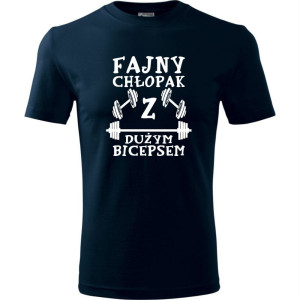 Męska koszulka - Fajny chłopak z dużym bicepsem