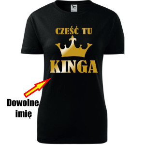 Damska koszulka - Cześć tu + dowolne imię