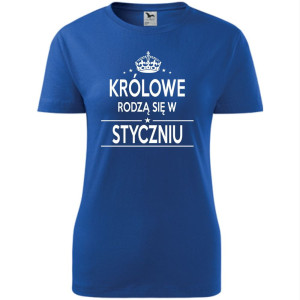 Damska koszulka taliowana - Królowe rodzą się w styczniu 02
