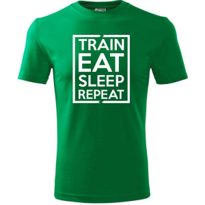 Męska koszulka Sportowa - Train eat sleep