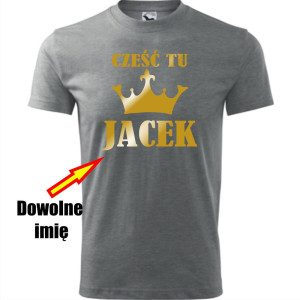Męska koszulka - Cześć tu + dowolne imię