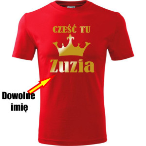 Dziecięca koszulka - Cześć tu + Twoje imię