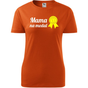 Damska koszulka taliowana - mama na medal