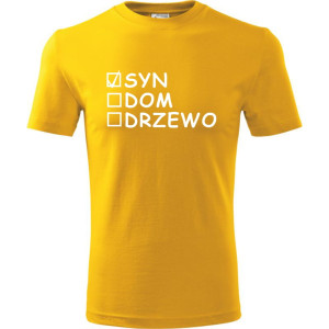 Męska koszulka - Syn, dom, drzewo