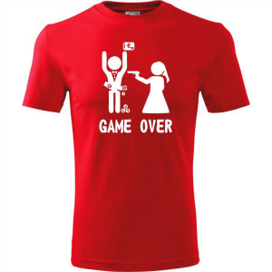 Męska koszulka - Game over 07 - wieczór kawalerski prezent pan młody pistolet