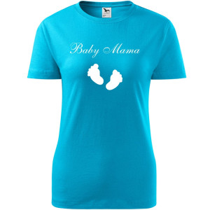 Damska koszulka taliowana - Baby mama