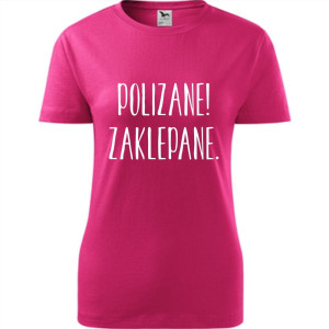 Damska koszulka taliowana - Polizane zaklepane
