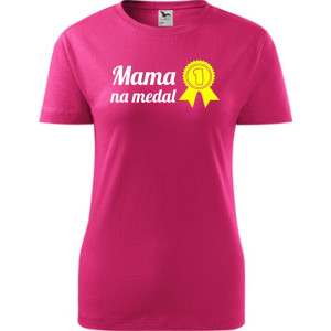 Damska koszulka taliowana - mama na medal