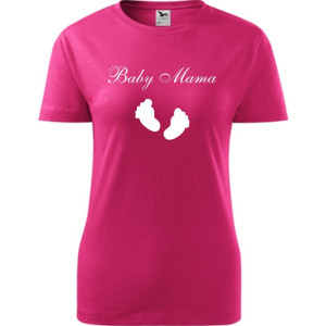 Damska koszulka taliowana - Baby mama