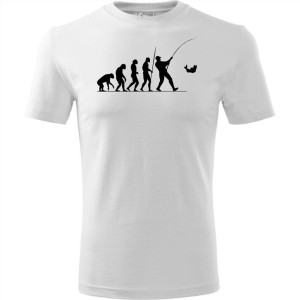 Męska koszulka dla Wędkarza - Ewolucja wędkarz - prezent najnowsza wersja t-shirt