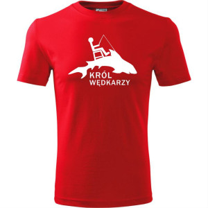 Męska koszulka dla Wędkarza - Król wędkarzy - t-shirt wędkarski prezent na ryby