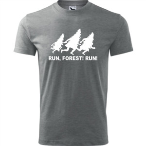 Męska koszulka dla Biegacza - Bieg 02 run forest run - t-shirt na prezent