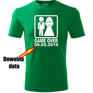 Męska koszulka - Game over + dowolna data