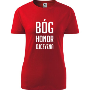 Damska koszulka taliowana Bóg Honor Ojczyzna 3