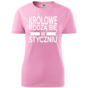 Damska koszulka taliowana - Królowe rodzą się w styczniu 01