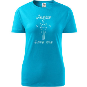 Damska koszulka taliowana - Jesus love me