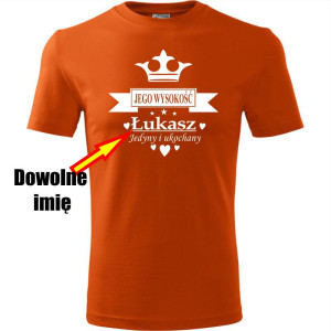 Męska koszulka - Jego wysokość + dowolne imię