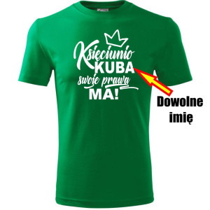 Męska koszulka - Księciunio + dowolne imię - t-shirt na prezent