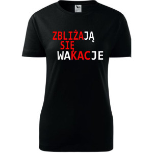 Damska koszulka taliowana Turystyczna - Zbliżają się wakacje