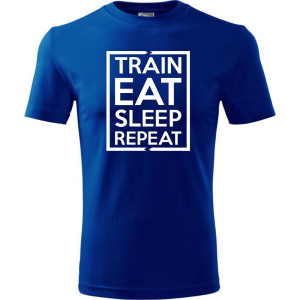 Męska koszulka Sportowa - Train eat sleep