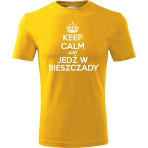 Męska koszulka Turystyczna - Keel calm and jedź w Bieszczady