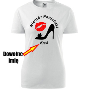 Damska koszulka taliowana - Wieczór panieński + dowolne imię