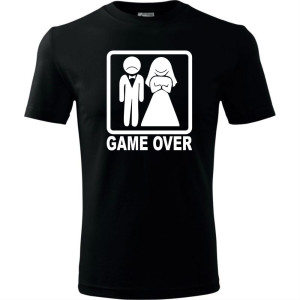 Męska koszulka - Game over 01 prezent dla pana młodego kawalerski