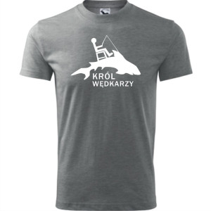 Męska koszulka dla Wędkarza - Król wędkarzy - t-shirt wędkarski prezent na ryby