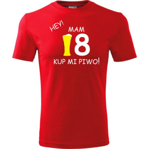 Męska koszulka - hey mam 18 kup mi piwo
