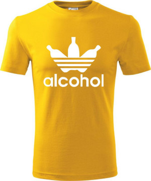 Męska koszulka - Alcohol, śmieszna i wyjątkowa. T-shirt jak znane logo ADIDAS