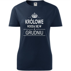 Damska koszulka taliowana - Królowe rodzą się w grudniu 02