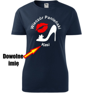 Damska koszulka taliowana - Wieczór panieński + dowolne imię