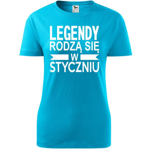 Damska koszulka taliowana - Legendy rodzą się w styczniu