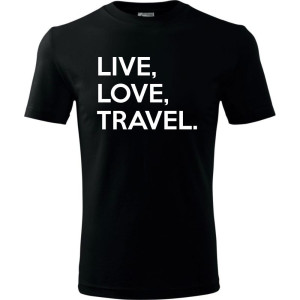 Męska koszulka Turystyczna - Live love travel