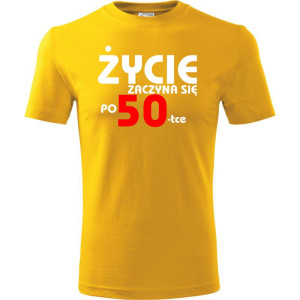 Męska koszulka - życie zaczyna się po 50, t-shirt na prezent