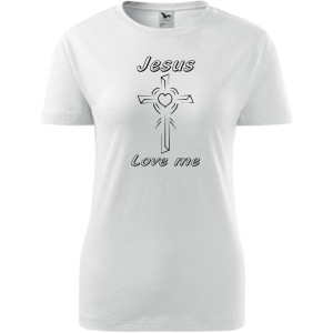 Damska koszulka taliowana - Jesus love me