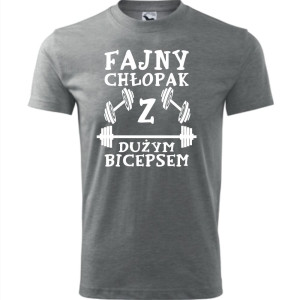 Męska koszulka - Fajny chłopak z dużym bicepsem